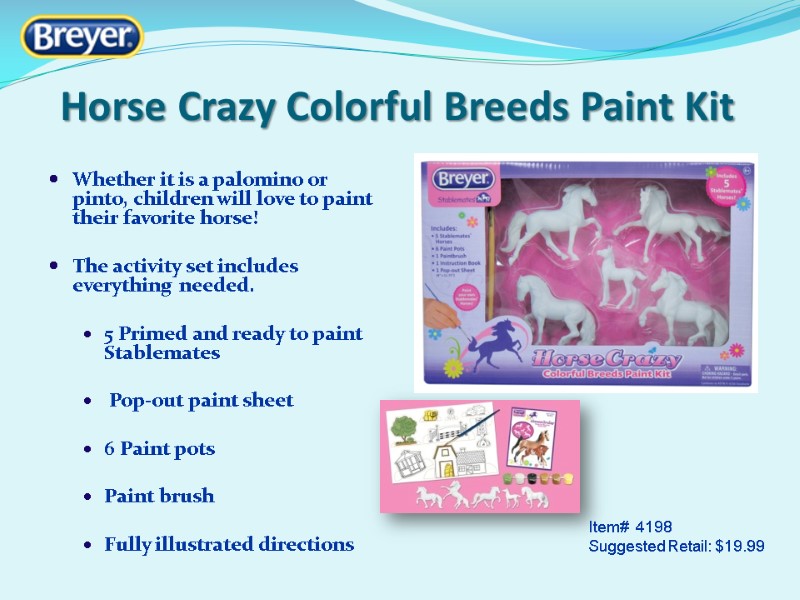 Horse Crazy Colorful Breeds Paint Kit Whether it is a palomino or pinto, children